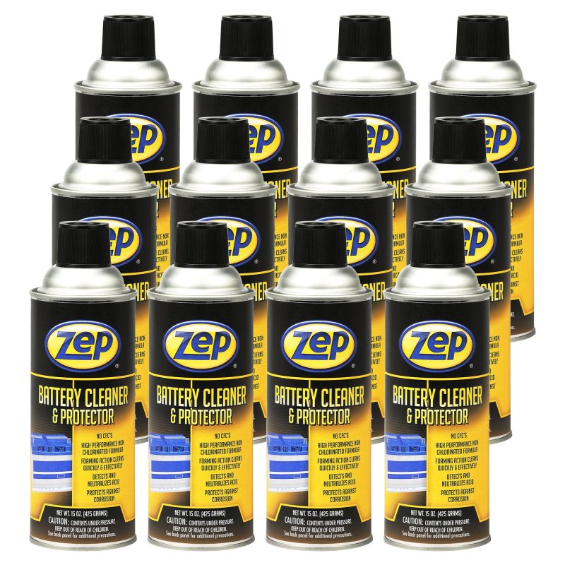 Zep Battery Cleaner & Protector – Detects & Neutralizes Acid – 15 oz