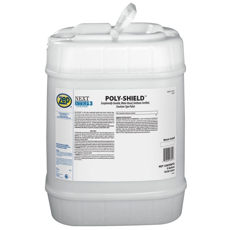 Poly-Shield Exceptionally-Durable. Water-Based. Urethane-Fortified. Emulsion-Type Floor Polish - 5 Gallon