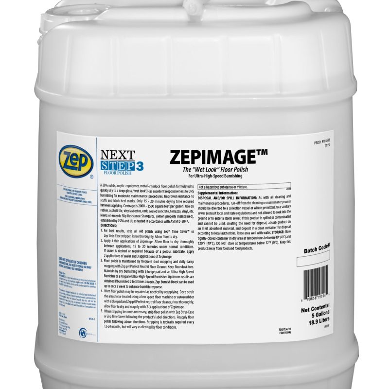 ZepImage Wet-Look Floor Polish – Protects Floors from Scuffs – 5 Gallon