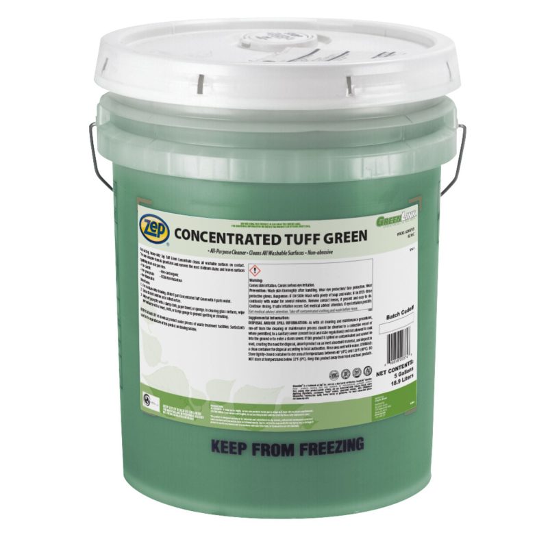 Zep Tuff Green Concentrated All-Purpose Cleaner – Removes Stubborn Stains – 5 Gallon