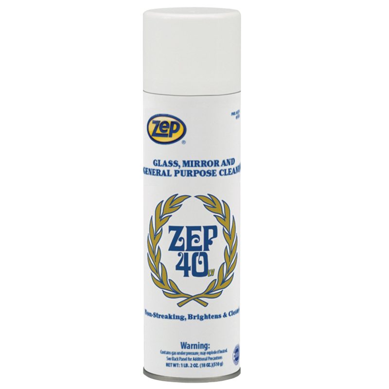 Zep 40 LV Glass. Mirror and General-Purpose Cleaner – No Spotting or Streaks – 18 oz