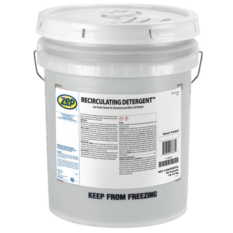 Zep Recirculating Detergent – Low Foam Cleaner for Aluminum and Other Soft Metals – 40 lbs