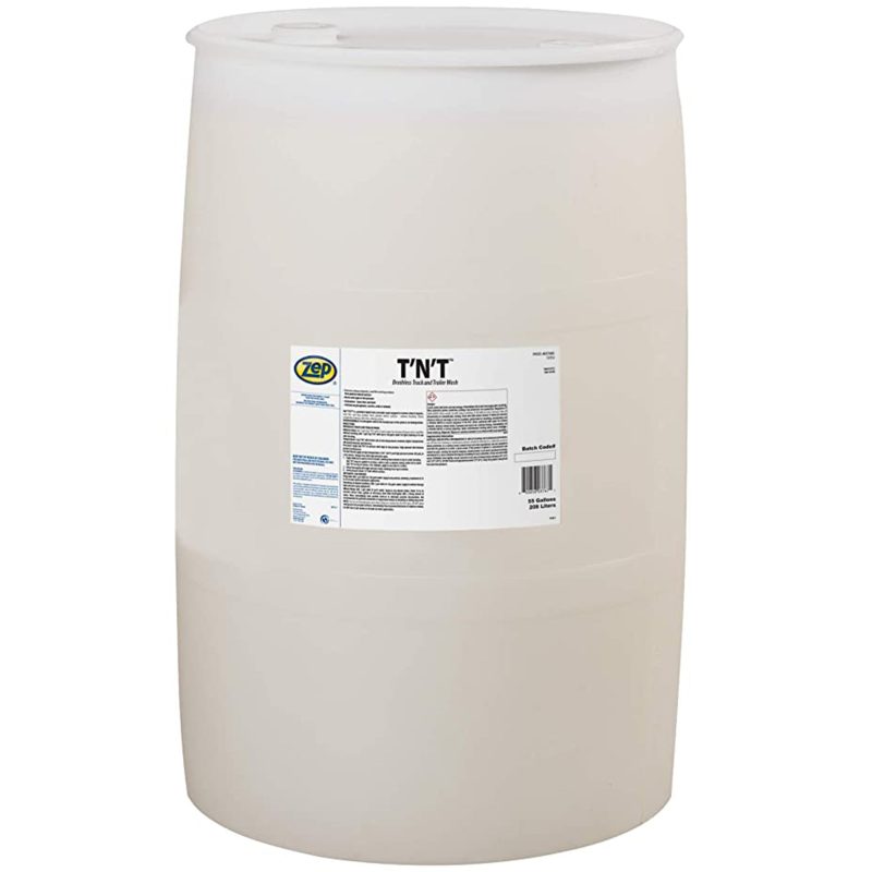 Zep T'N'T Brushless Truck and Trailer Wash – Removes Exhaust Deposits. Road Film. and Bug Residues – 55 Gallon