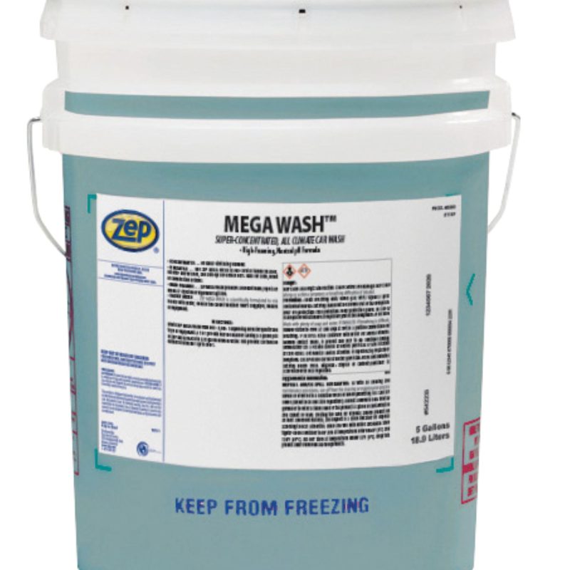 Zep Mega Wash Concentrated Car Wash – High-Foaming Vehicle Wash - 5 Gallon