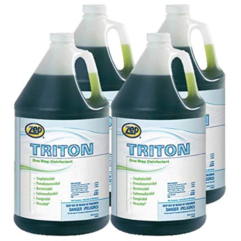 Zep Triton - 1 Gallon (Case of 4) - 121524 - One-Step-Disinfectant. Sanitizer. Deodorizer. For Hospitals. Institutional and Industrial Use