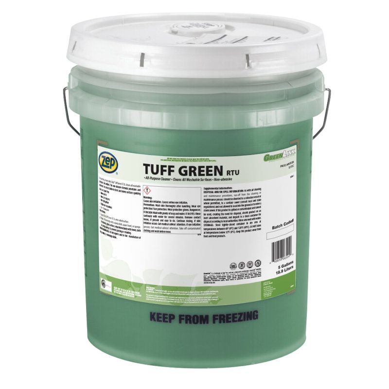 Zep Tuff Green Ready-to-Use All-Purpose Cleaner – Spot-Free Surface Cleaner – 5 Gallon