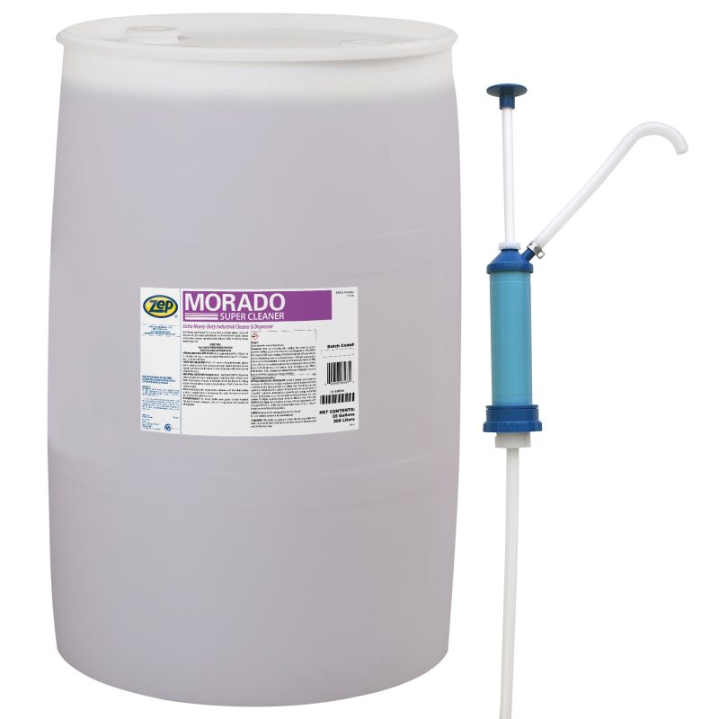 Zep Morado Extra Heavy-Duty Industrial Cleaner and Degreaser – Quickly Removes Grease – 55 Gallon with Zep Model 50 Polypropylene Piston Pump – Bundle