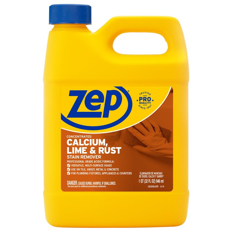 Zep Concentrated Calcium. Lime and Rust Stain Remover – Breaks Down Lime Deposits – 32 oz