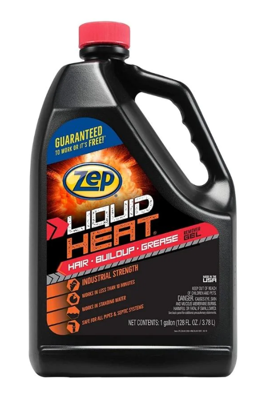Zep Liquid Heat Hair. Grease. and Buildup Remover Gel – Industrial Strength Drain Cleaner – 1 Gallon