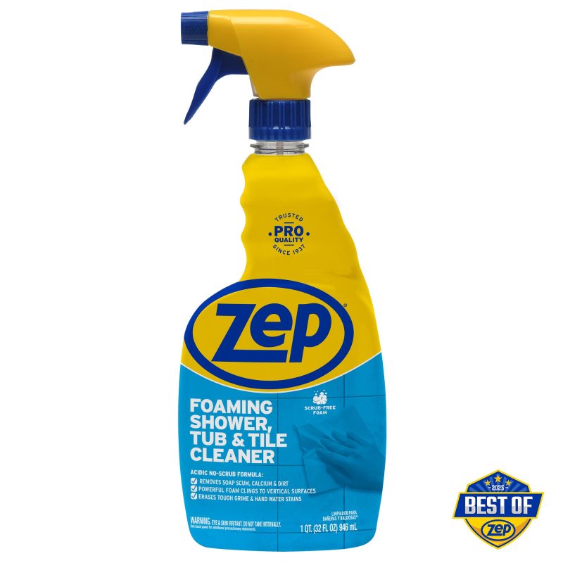 Zep Foaming Shower. Tub & Tile Cleaner - Scrub-Free Foam - 32 oz